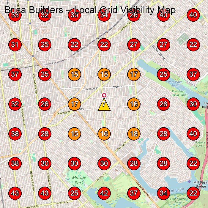 Brisa Builders GeoGrid visibility map for General Contractor in Brooklyn